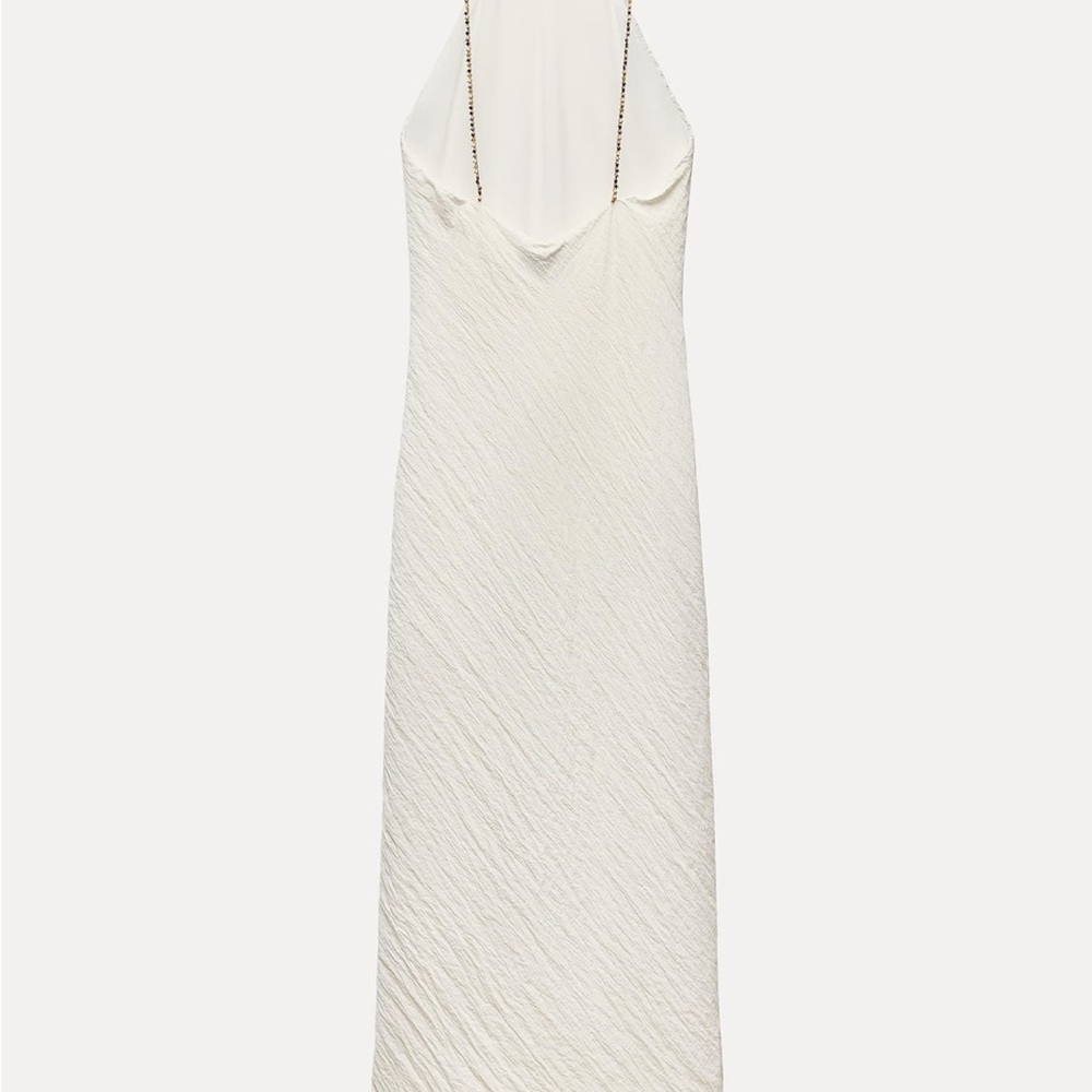 Zara Creased-effect beaded Midi Dress
Oyster-white
Art: 8211/759/251